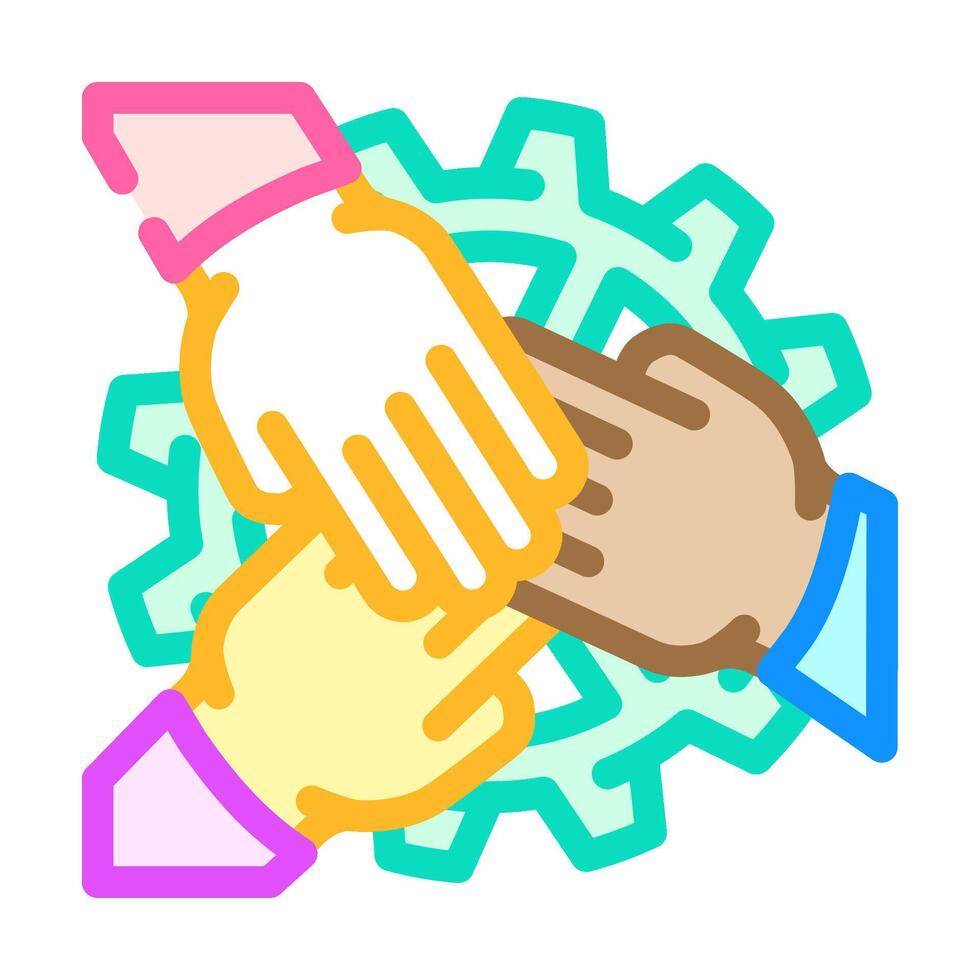 employee engagement business process color icon illustration vector
