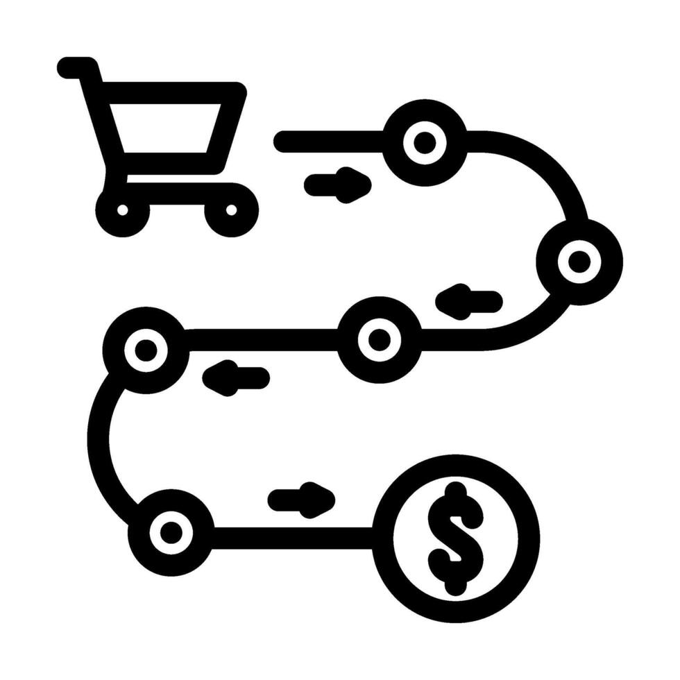 sales process business process line icon illustration vector