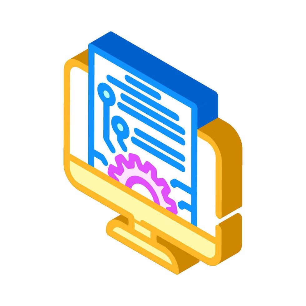 information technology management business isometric icon illustration vector