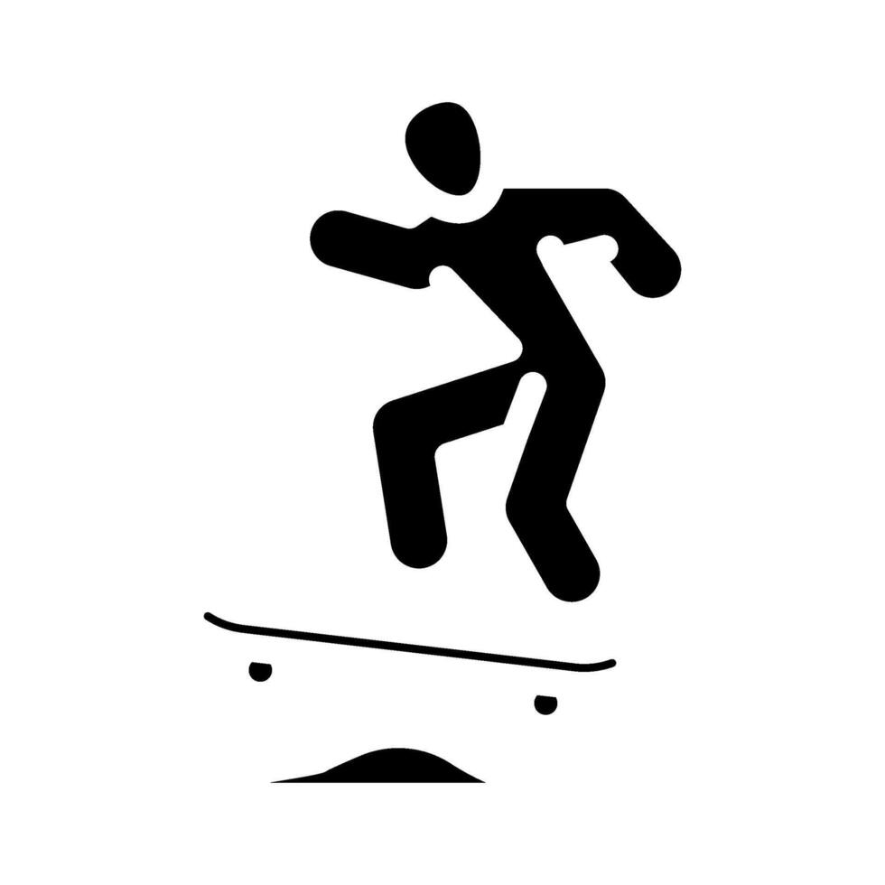 skateboard tricks glyph icon illustration vector
