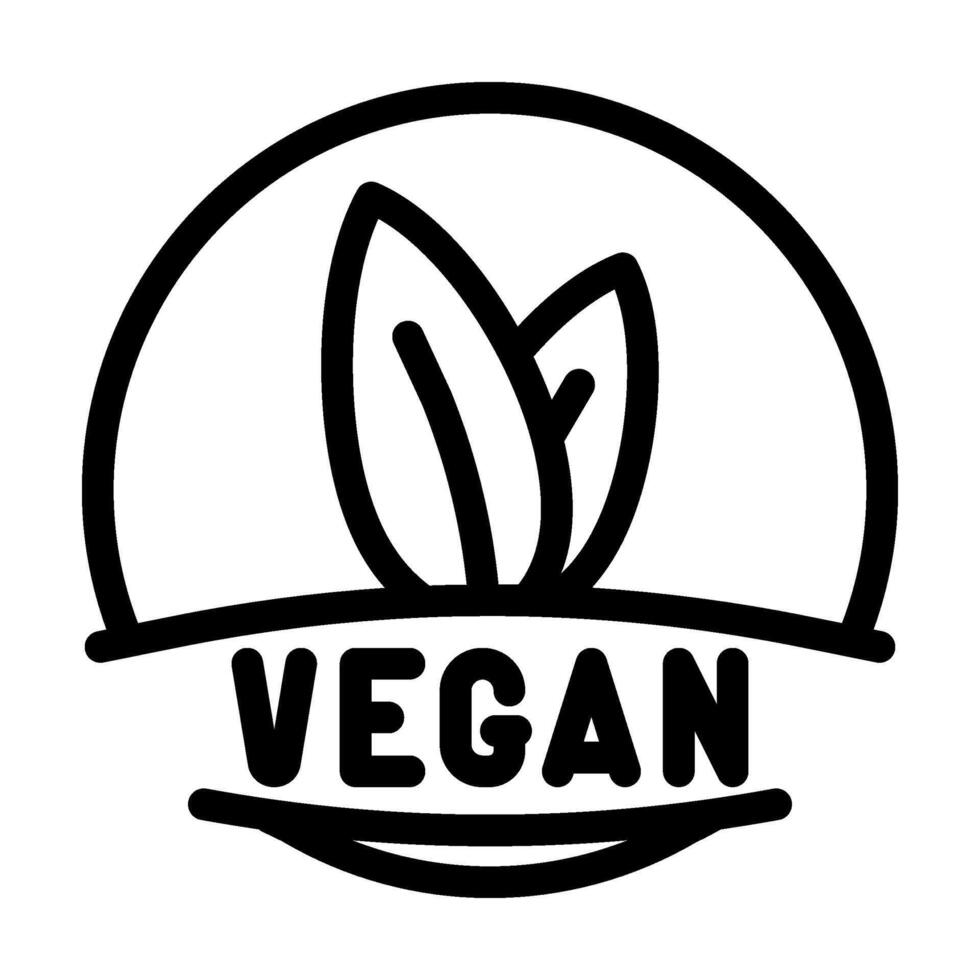 vegan product label warning line icon illustration vector