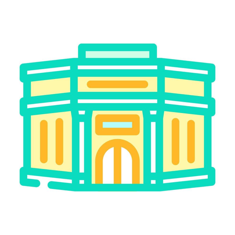 finance bank building color icon illustration vector