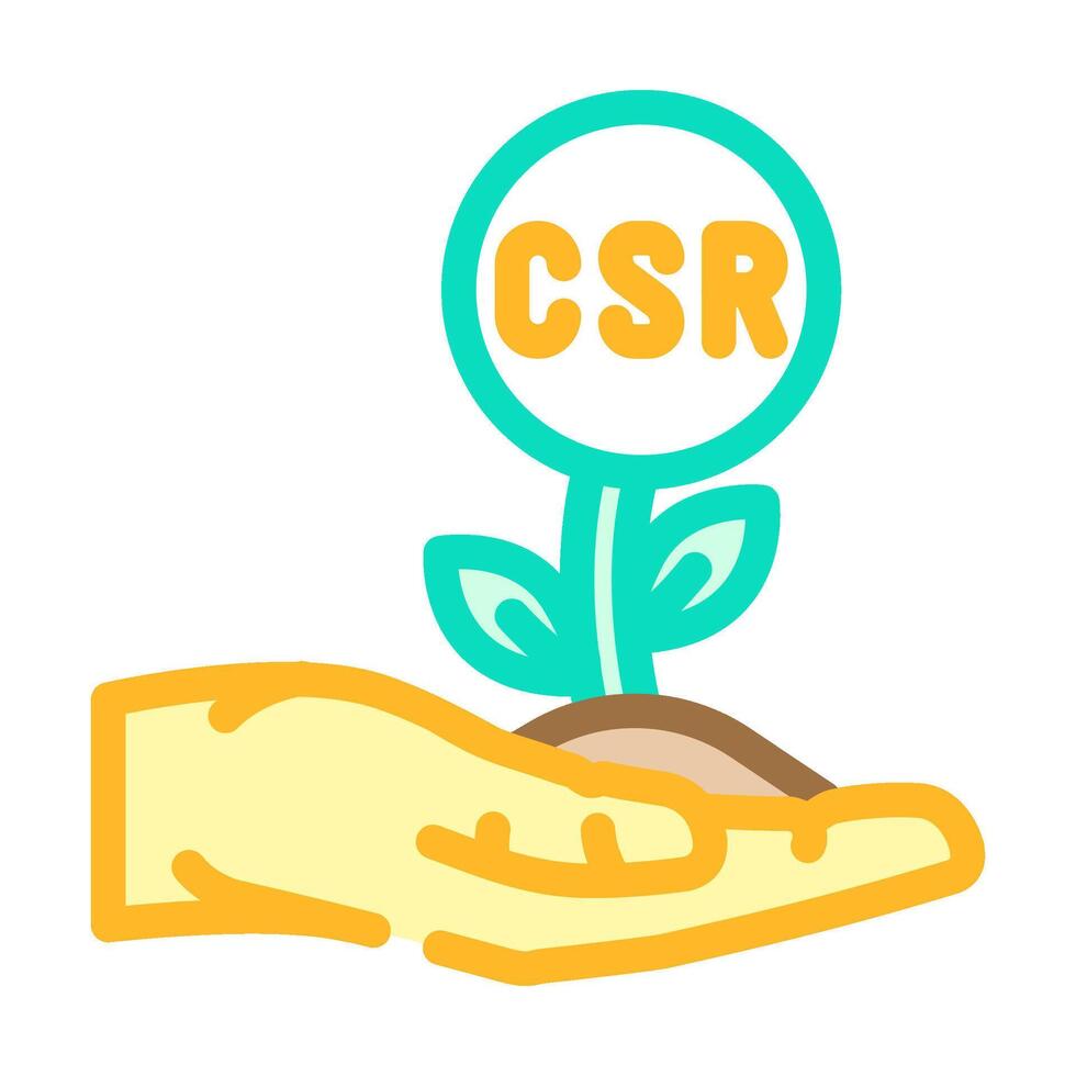 corporate social responsibility business color icon illustration vector