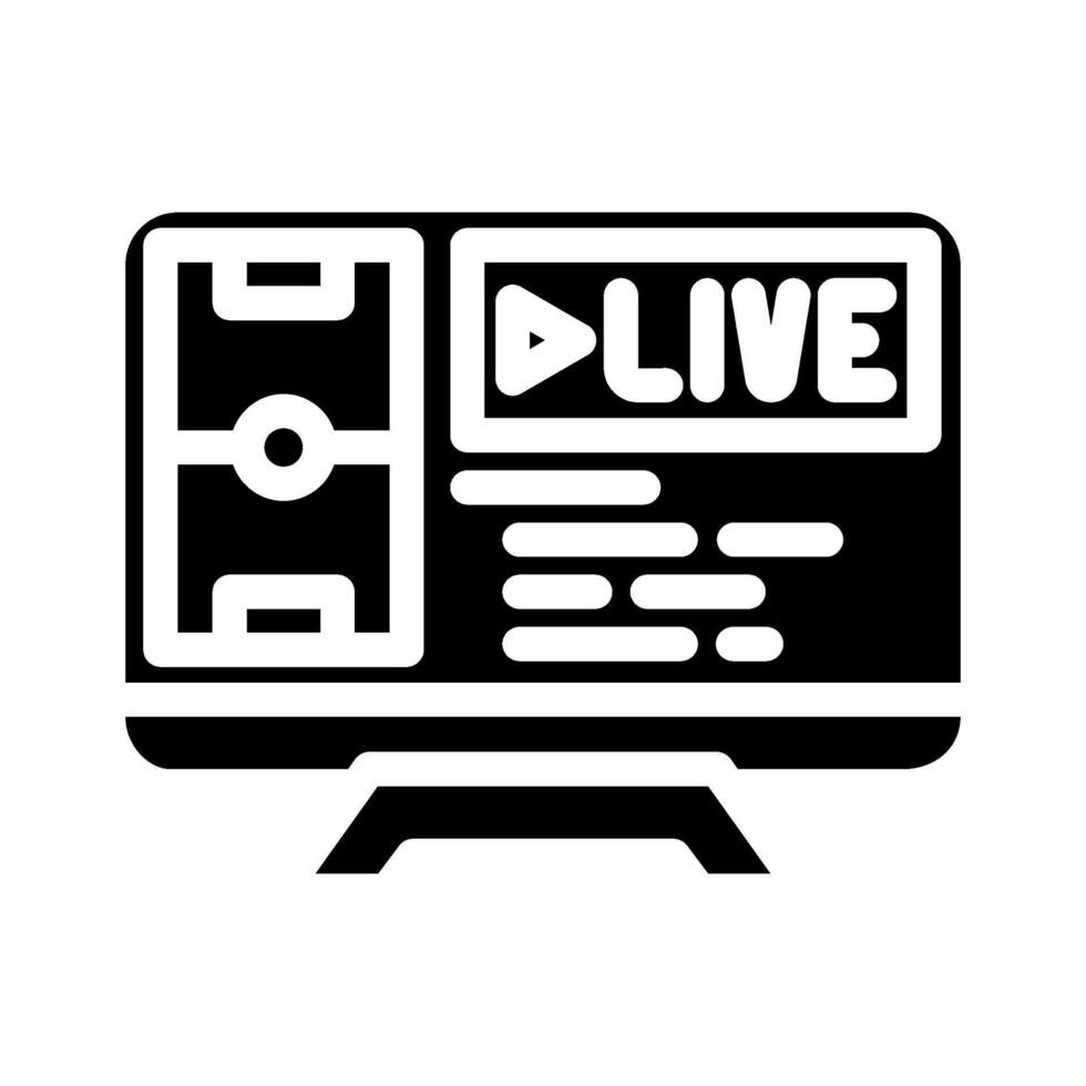 watching soccer live autumn glyph icon illustration vector