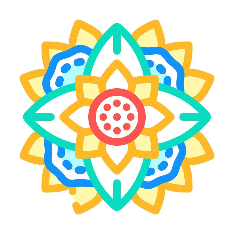 mandala buddhism color icon illustration vector