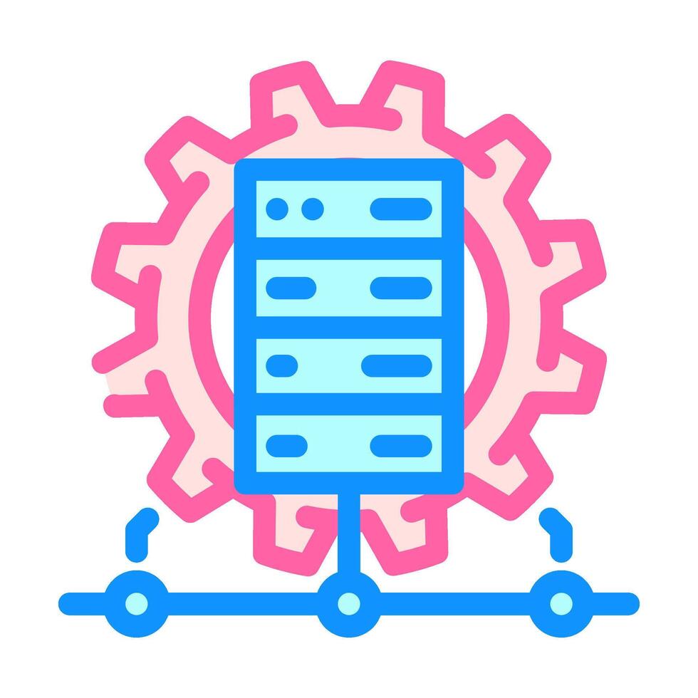 it infrastructure management business process color icon illustration vector