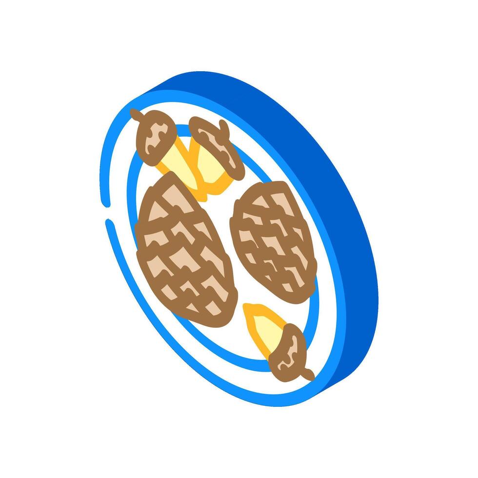 collecting pinecones acorns isometric icon illustration vector