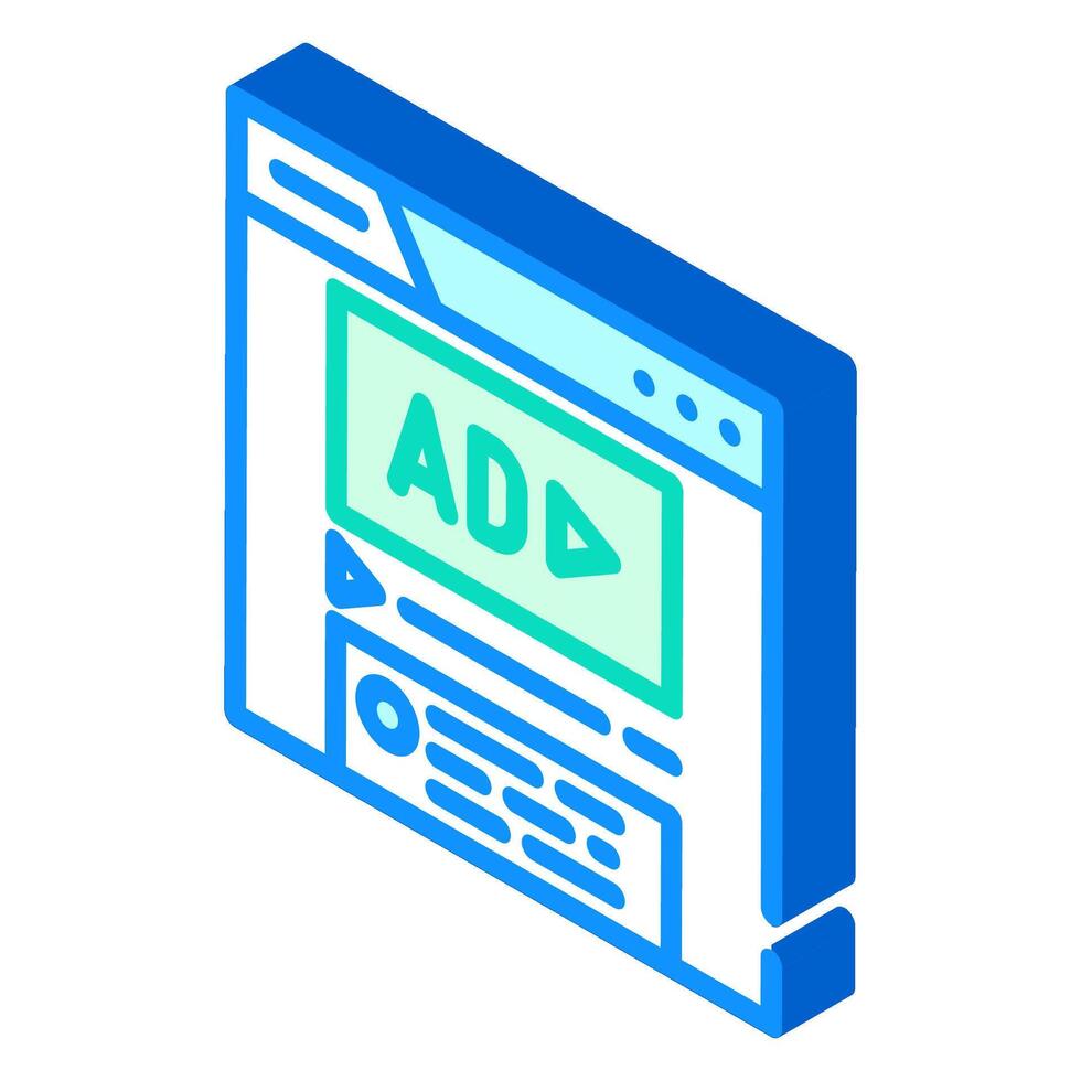 sponsored content isometric icon illustration vector