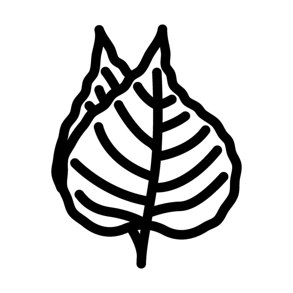 bodhi leaf buddhism line icon illustration vector