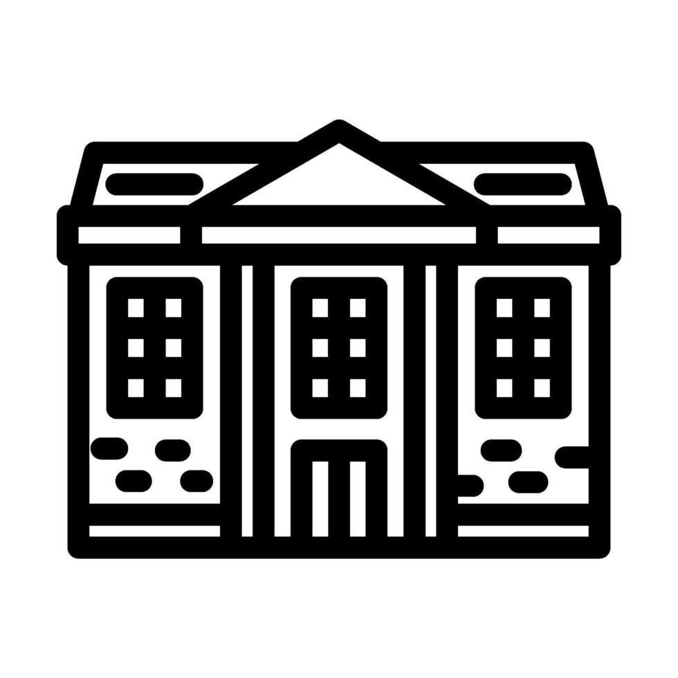 government bank building line icon illustration vector