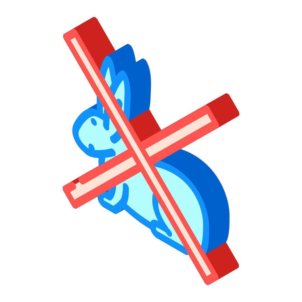 not tested on animals product label warning isometric icon illustration vector