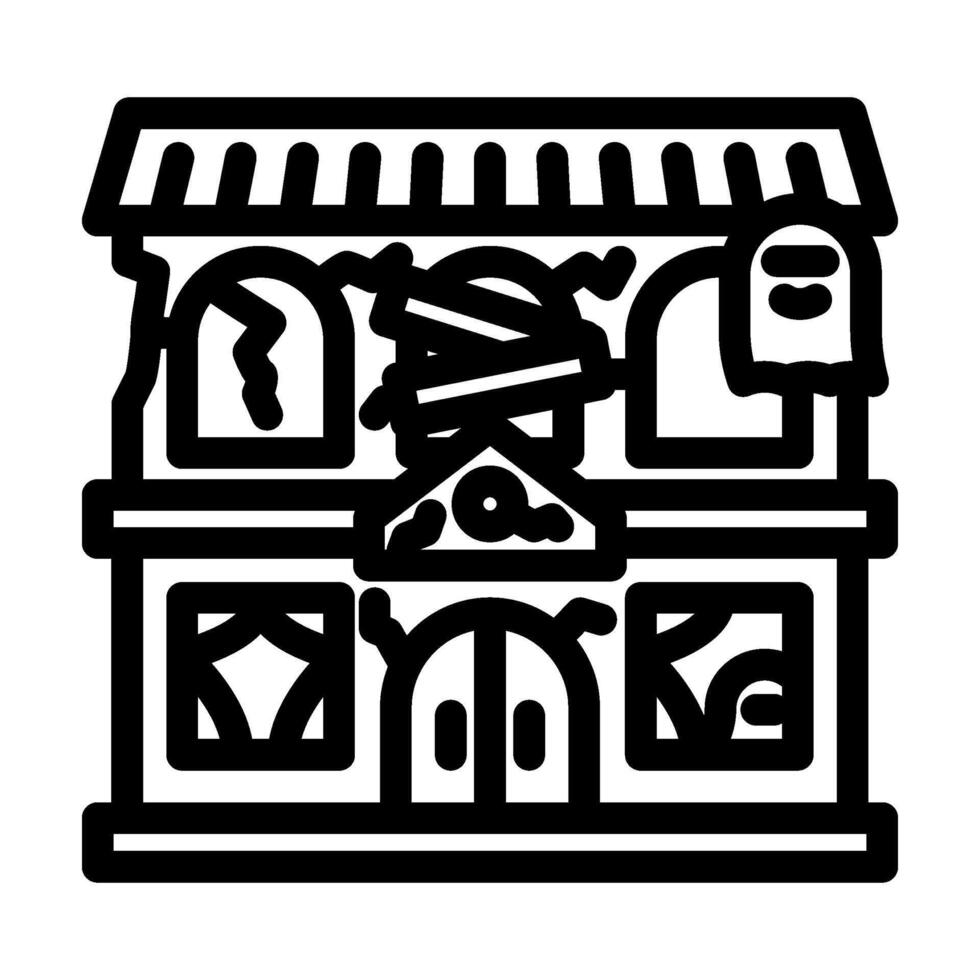 haunted house autumn line icon illustration vector
