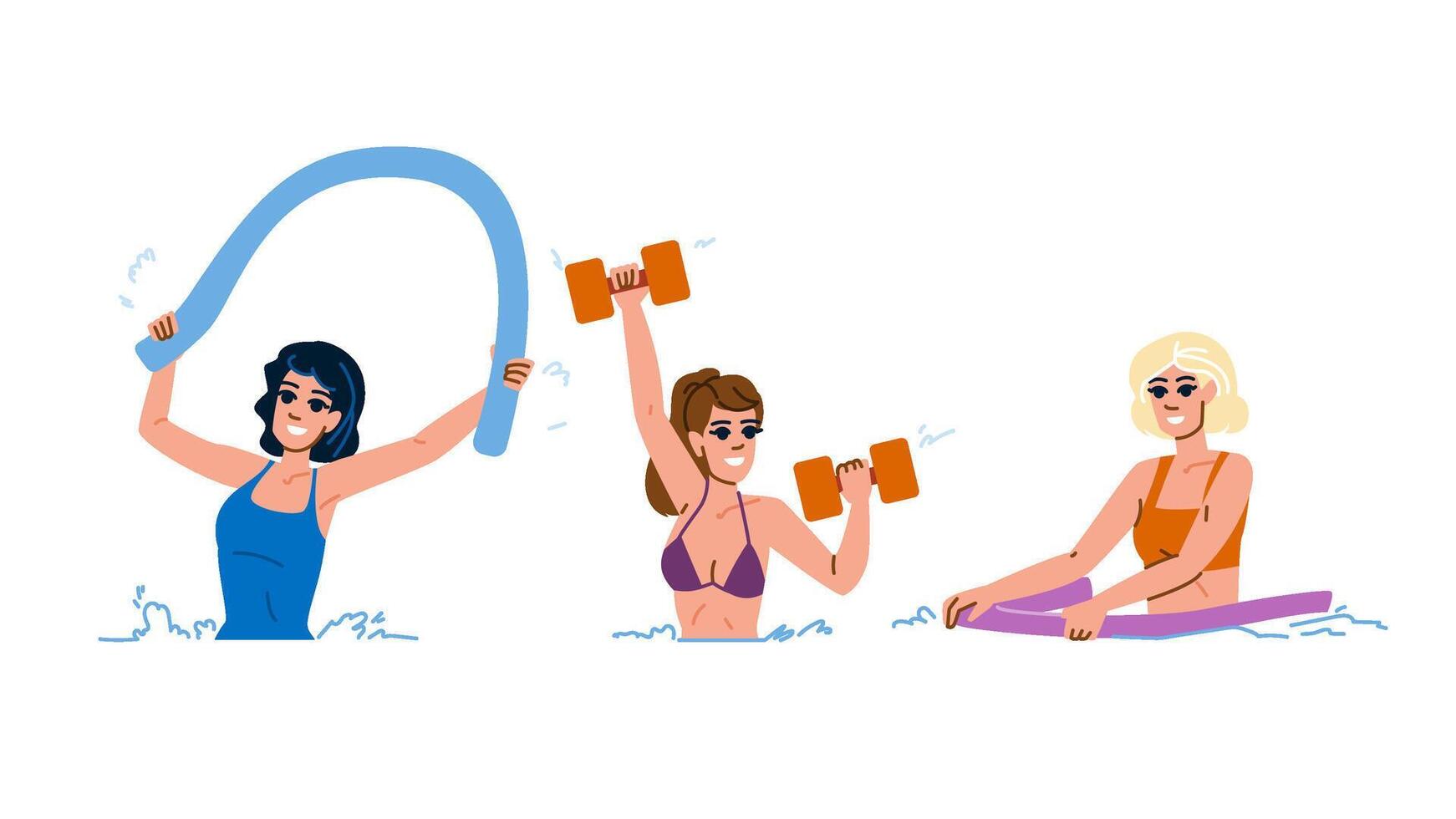 pool water aerobics vector