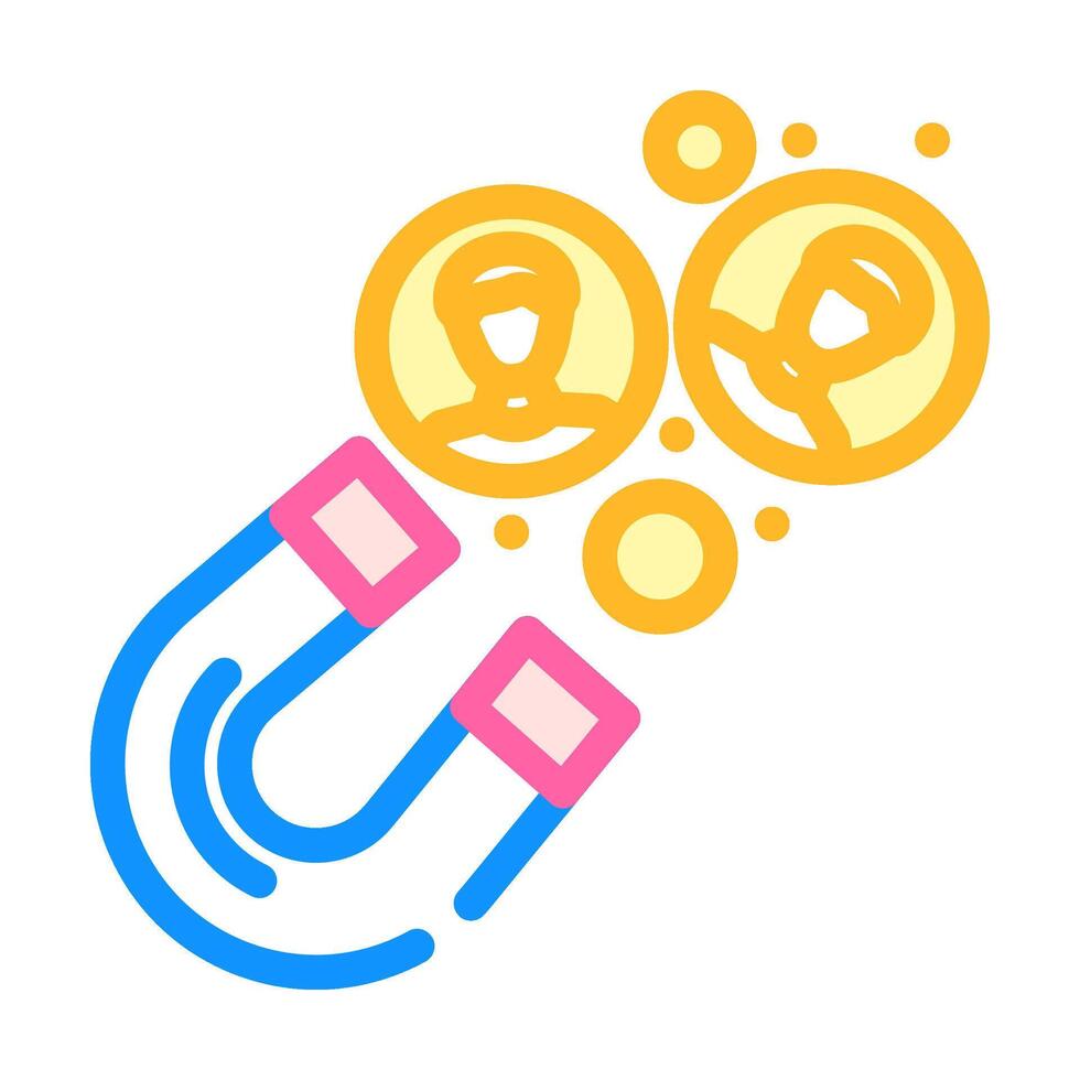 lead generation business process color icon illustration vector