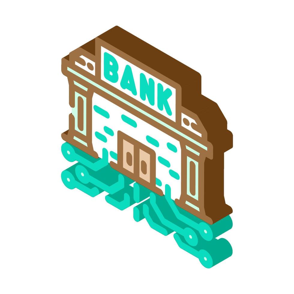 currency bank building isometric icon illustration vector