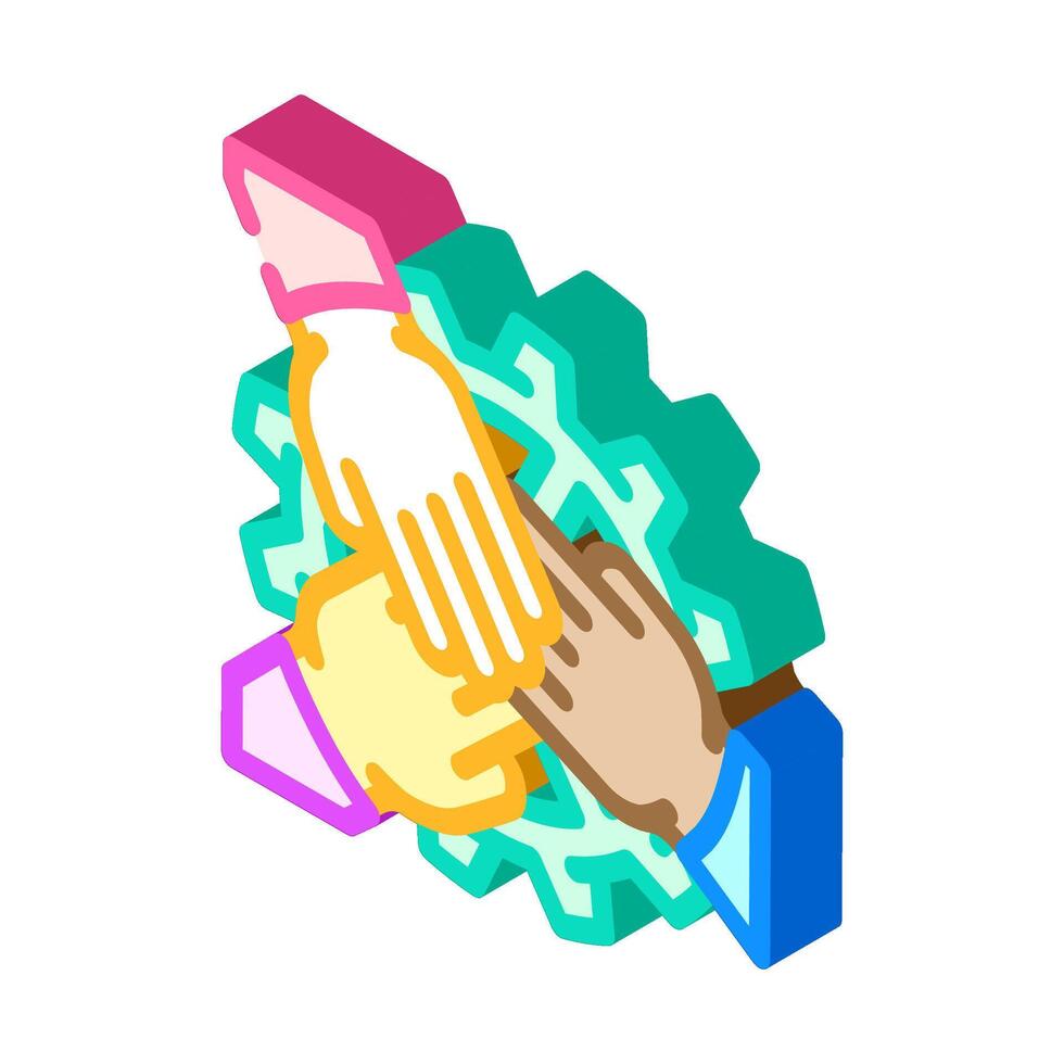 employee engagement business process isometric icon illustration vector