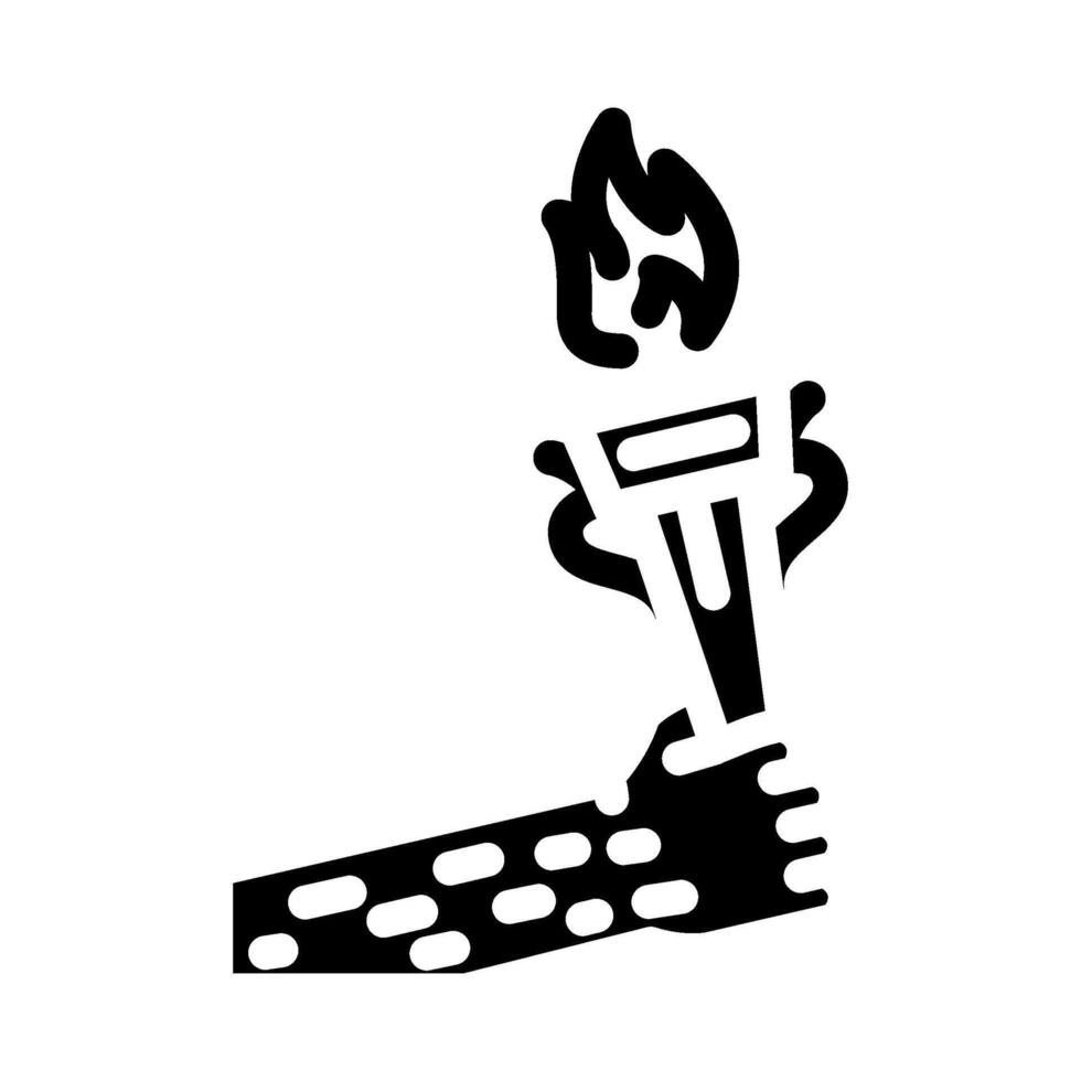 hand holding torch progress glyph icon illustration vector