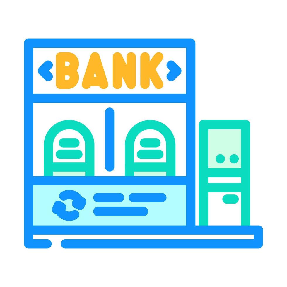 department bank building color icon illustration vector