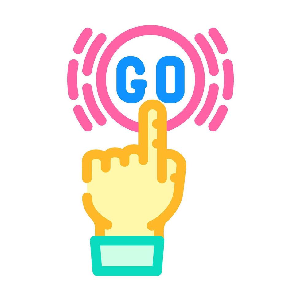 click and go app label product caution color icon illustration vector