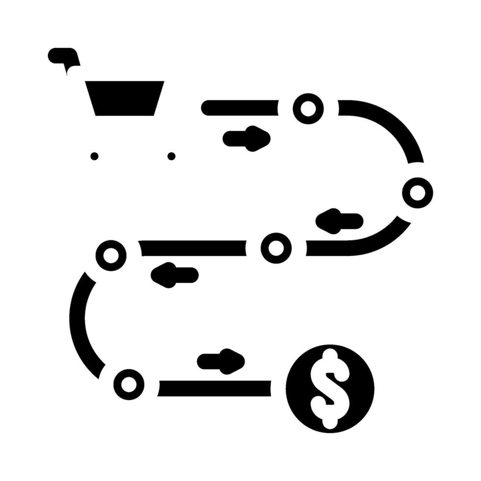 sales process business process glyph icon illustration vector