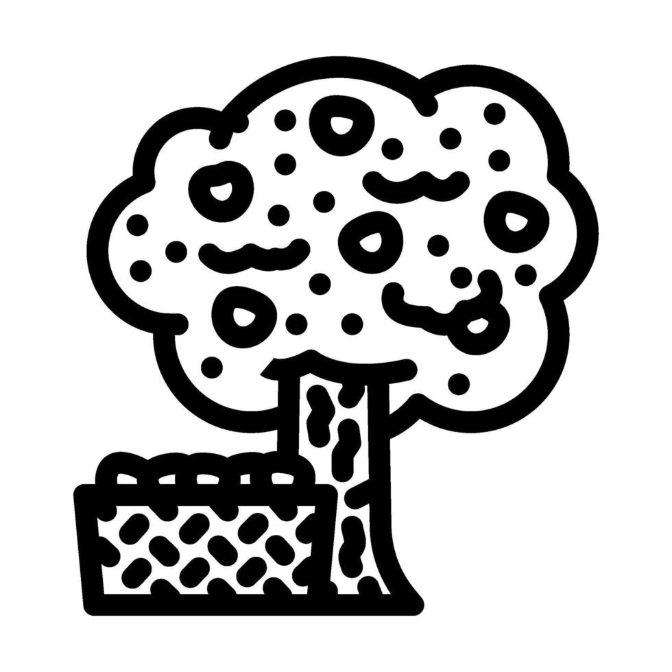 apple picking autumn line icon illustration vector