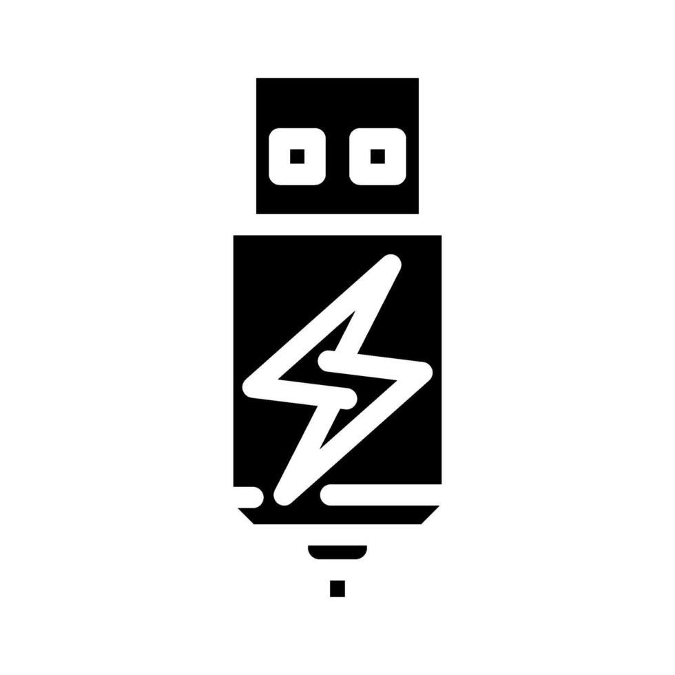 usb charging label product caution glyph icon illustration vector