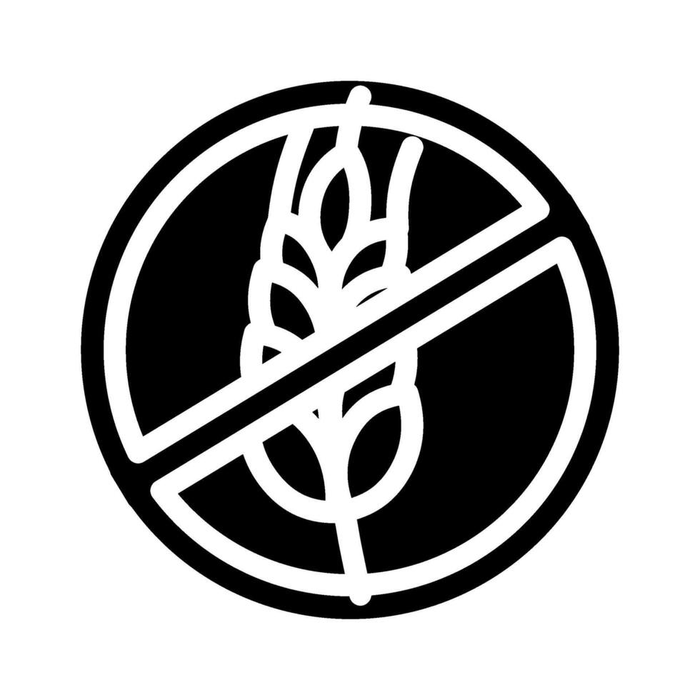 gluten free product label warning glyph icon illustration vector