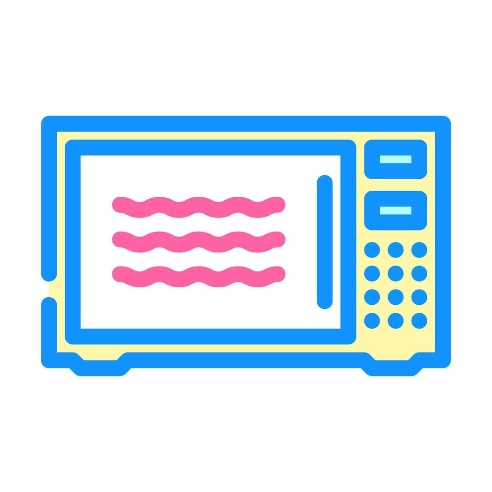 microwave safe label product caution color icon illustration vector