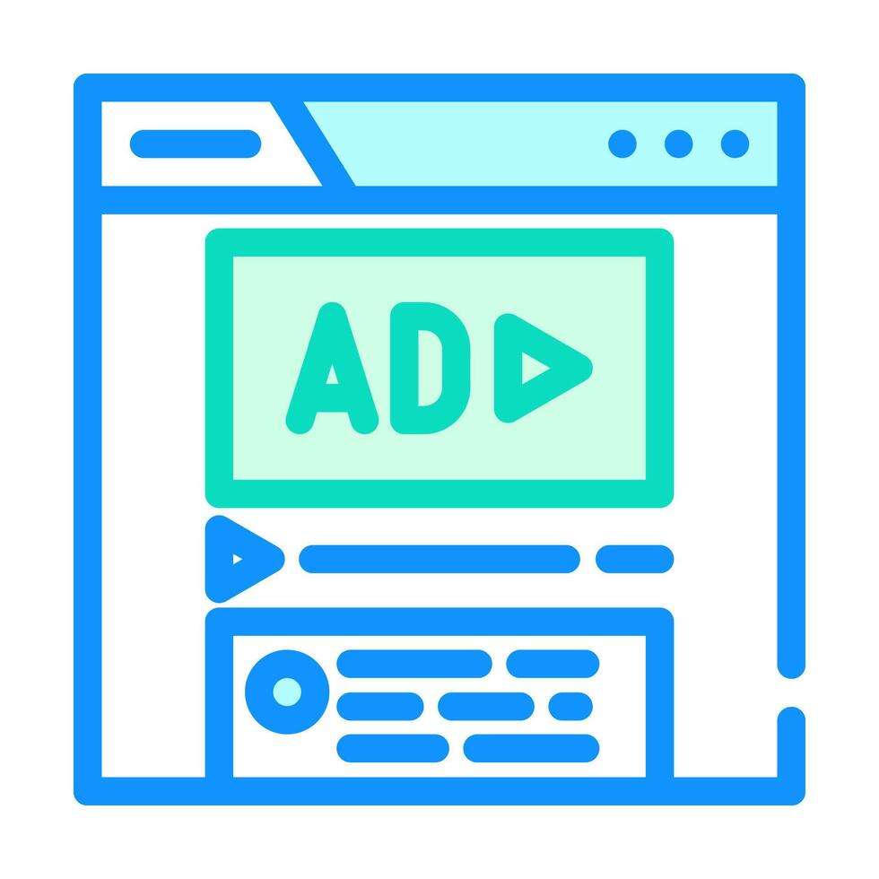 sponsored content color icon illustration vector
