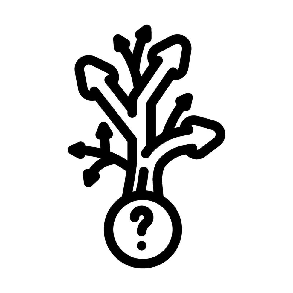 decision making business process line icon illustration vector
