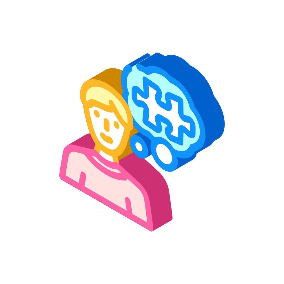 problem solving business process isometric icon illustration vector