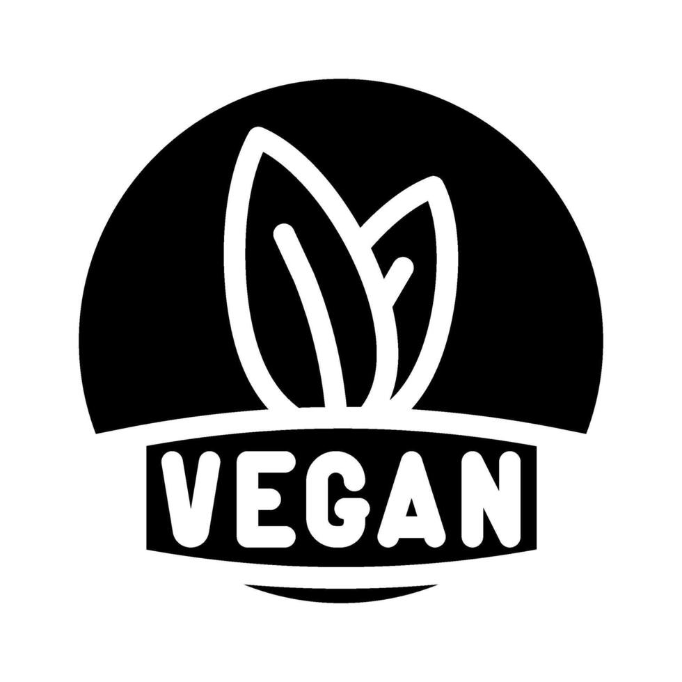 vegan product label warning glyph icon illustration vector
