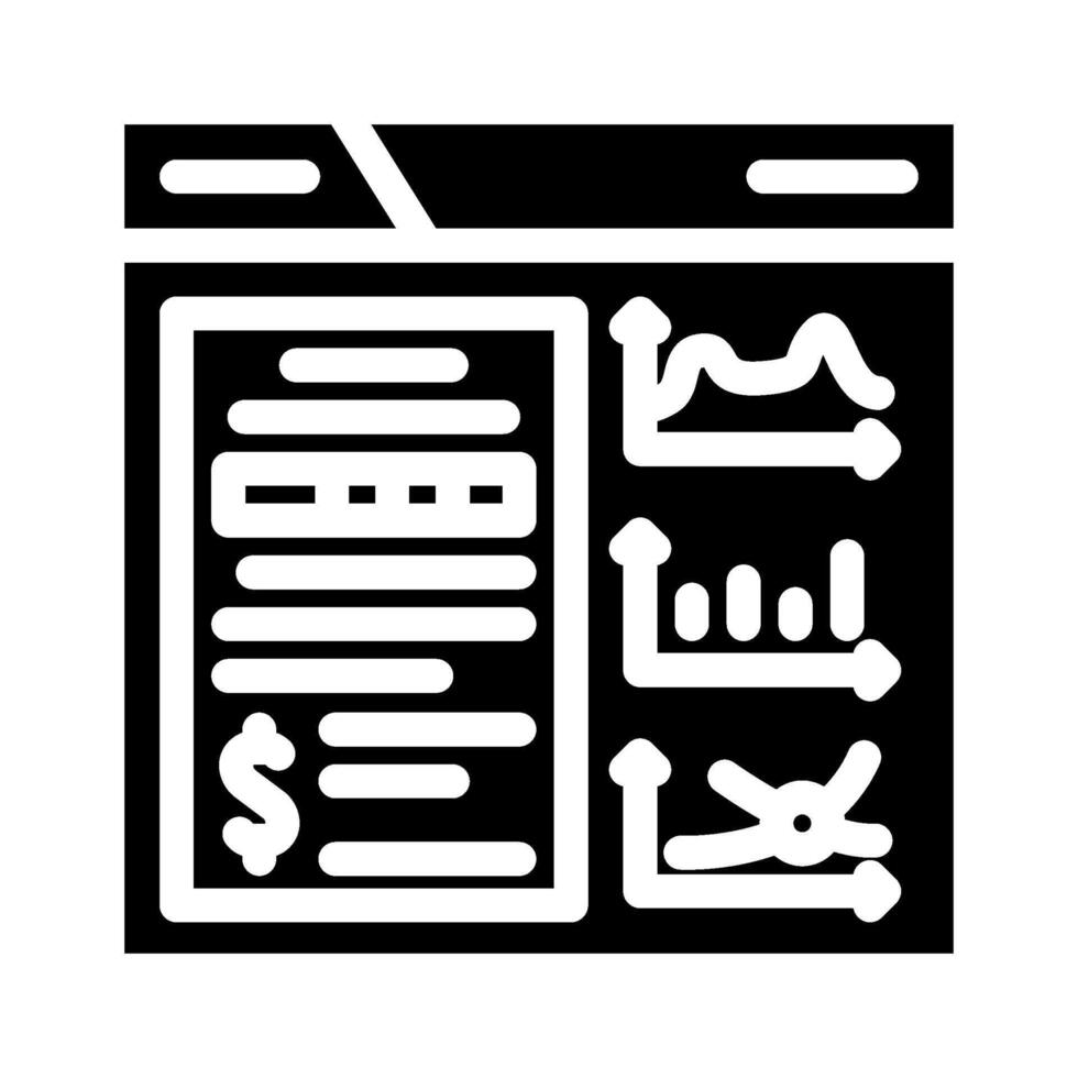 business intelligence process glyph icon illustration vector