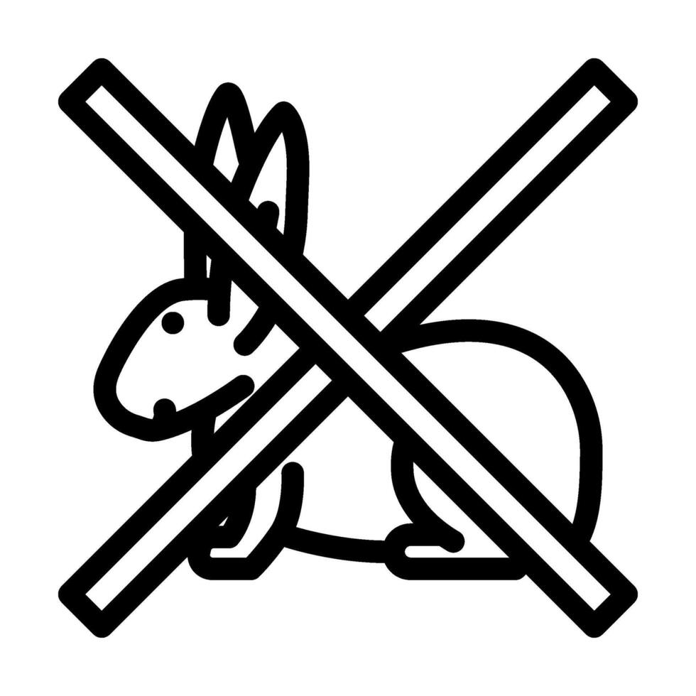 not tested on animals product label warning line icon illustration vector