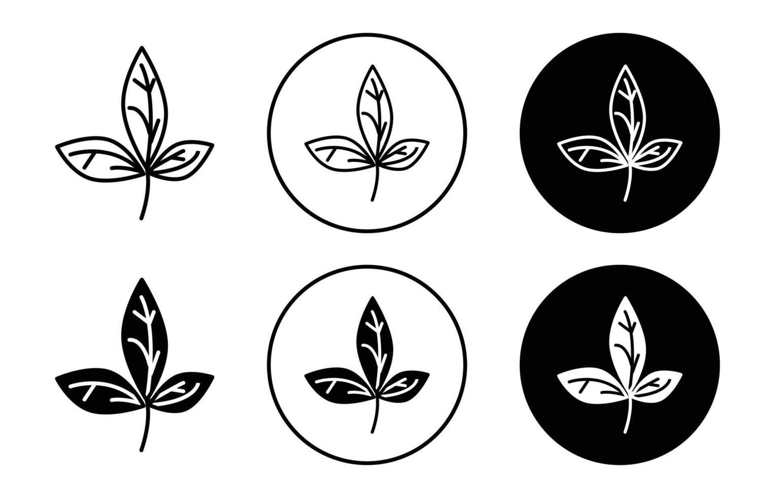Basil icon sign set in outline style graphics design vector