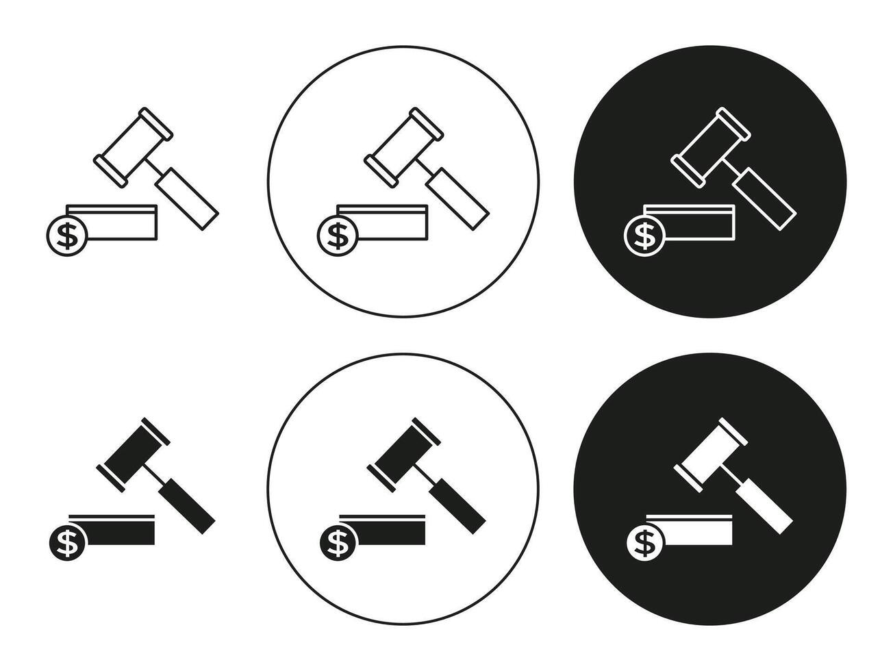 Auction outlined icon contour line . Auction flat and simple set design vector
