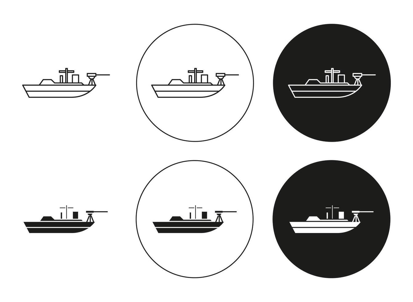 army boat flat editable icon mark set. army boat illustration with thin stroke vector