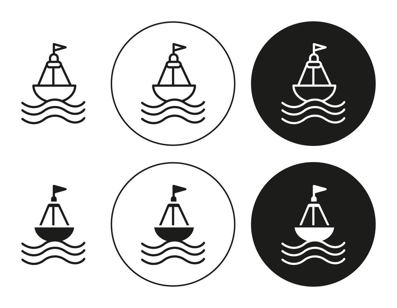 Buoy flat editable icon mark set. Buoy illustration with thin stroke vector