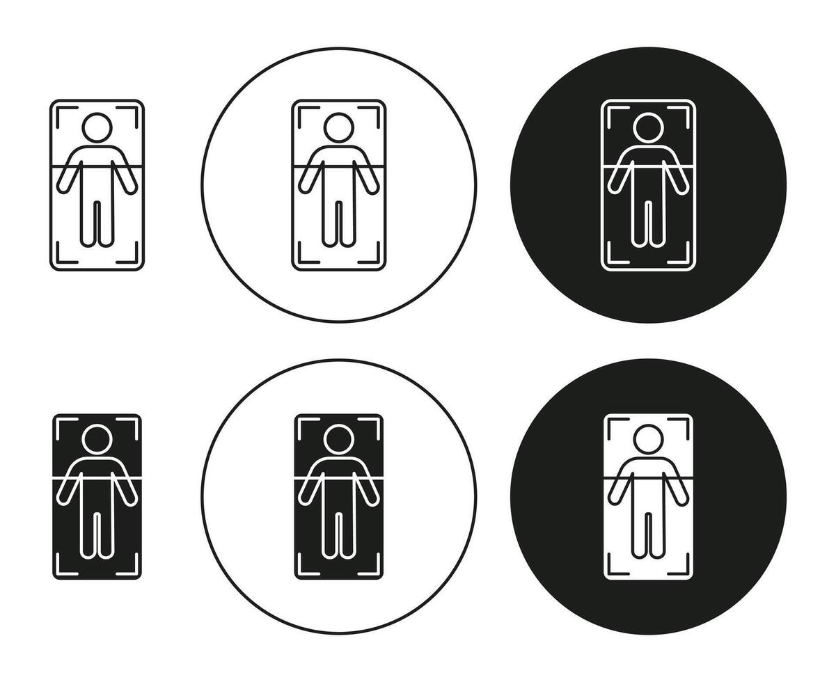 Body scan flat line icon set. Body scan Thin line illustration vector