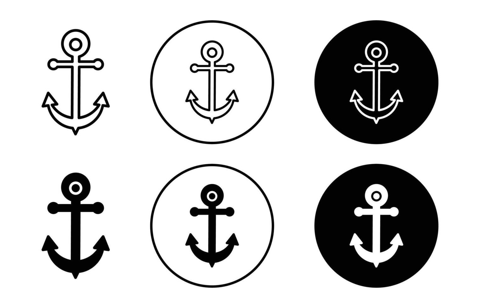 anchor Line Art Logo set. Anchor Illustration vector