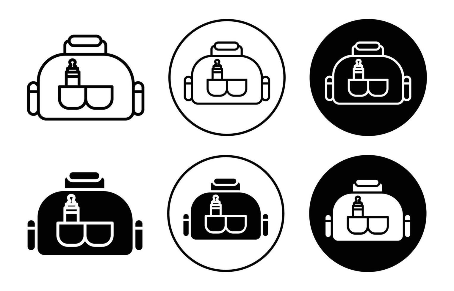 baby bag flat line icon set. baby bag Thin line illustration vector