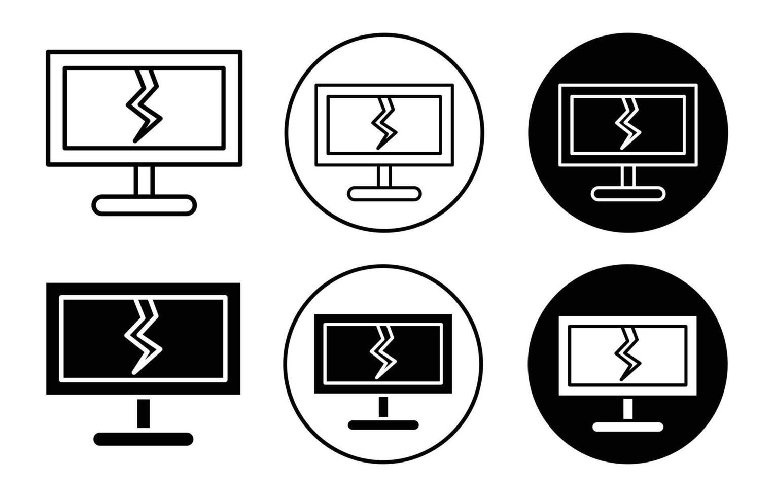 broken tv icon vector