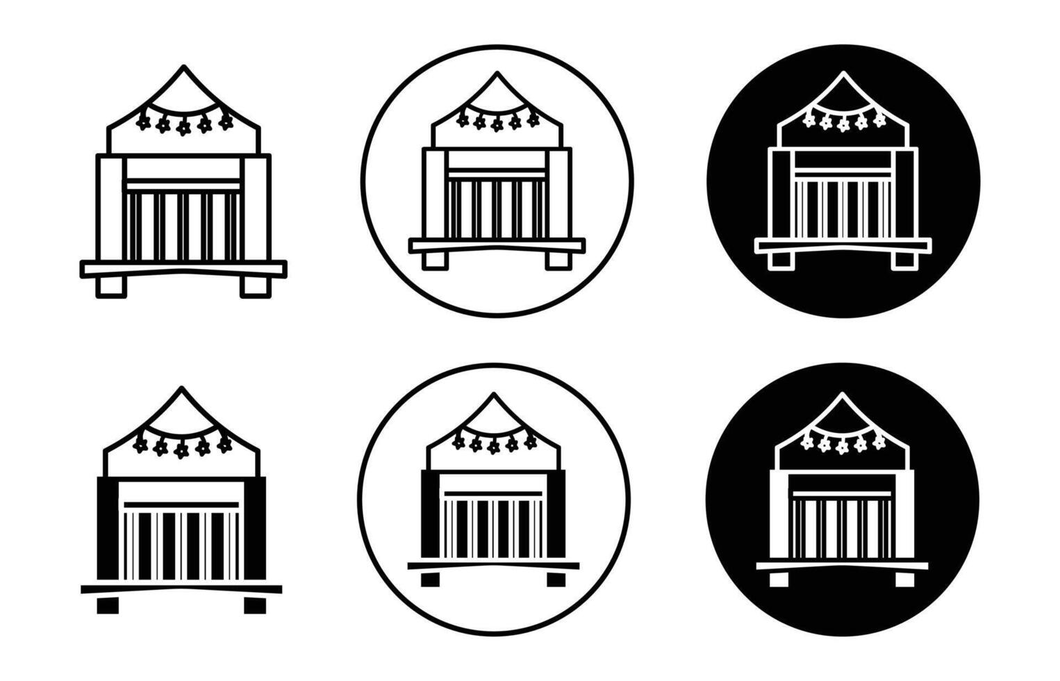 crib simple icon collection set on white background color vector
