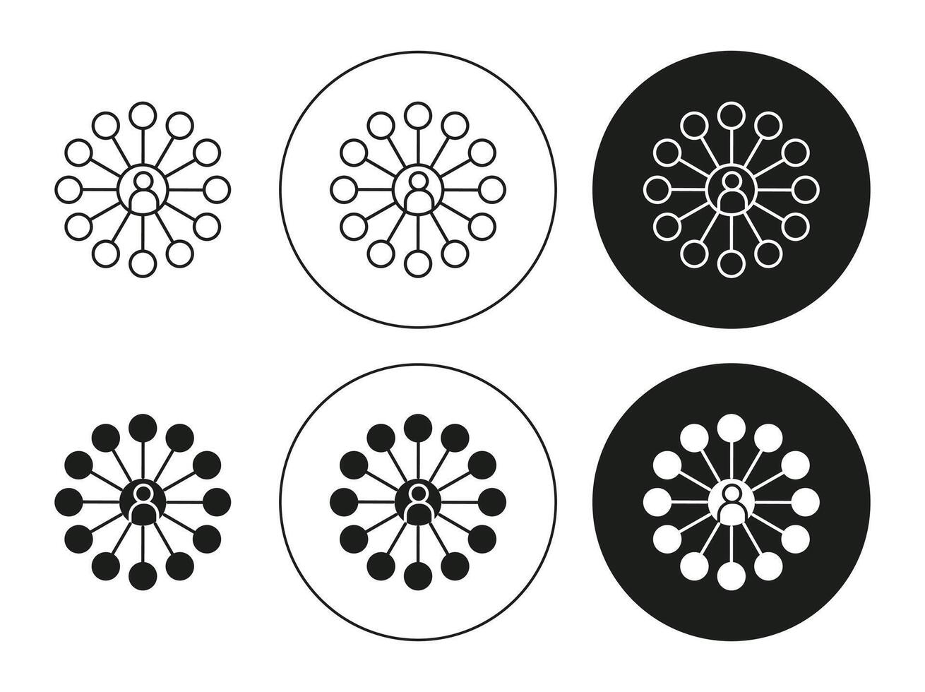 Centralized line logo art icon mark. Centralized outline drawing set vector