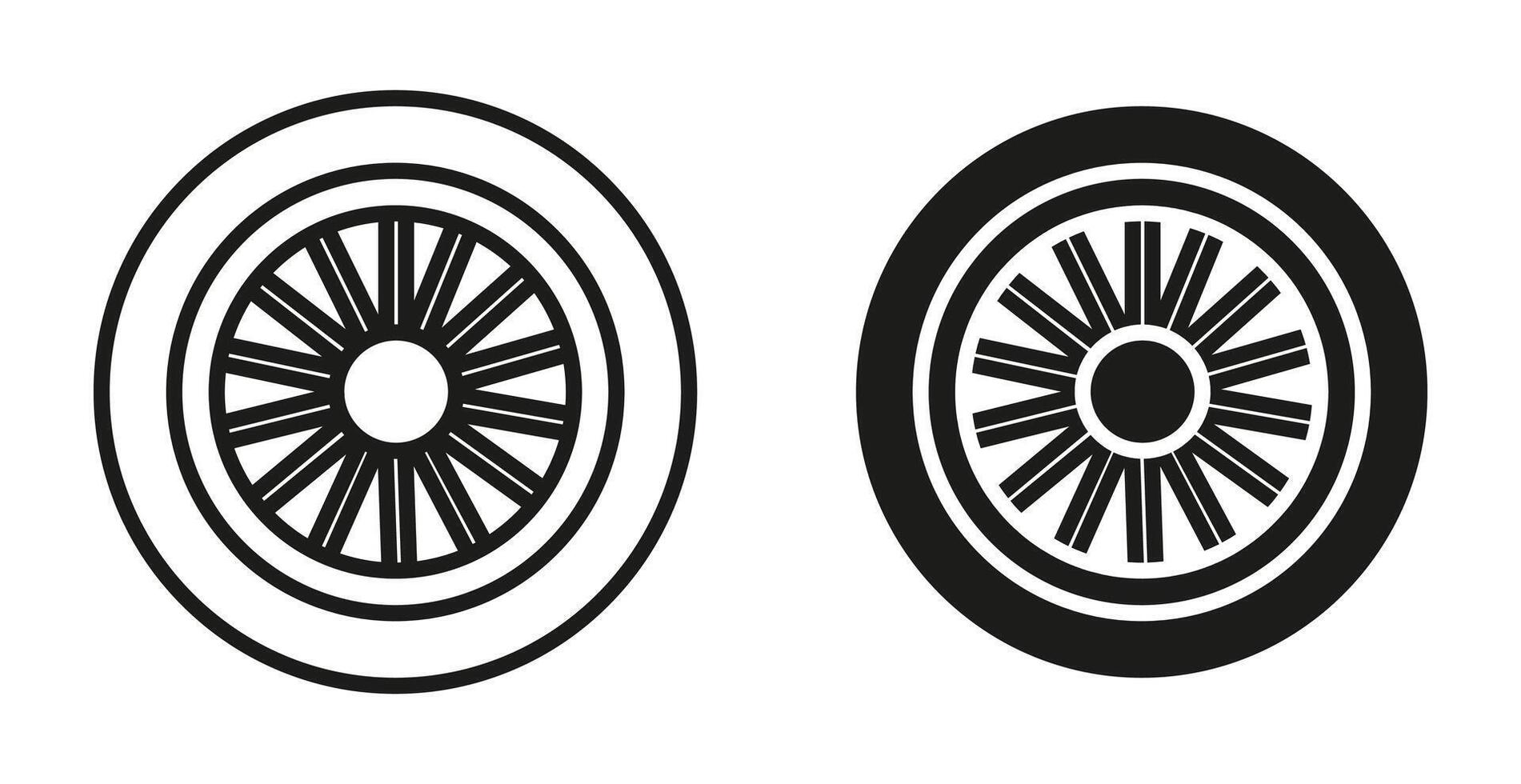 car hubcap simple symbol icon. car hubcap set in a editable stroke. vector