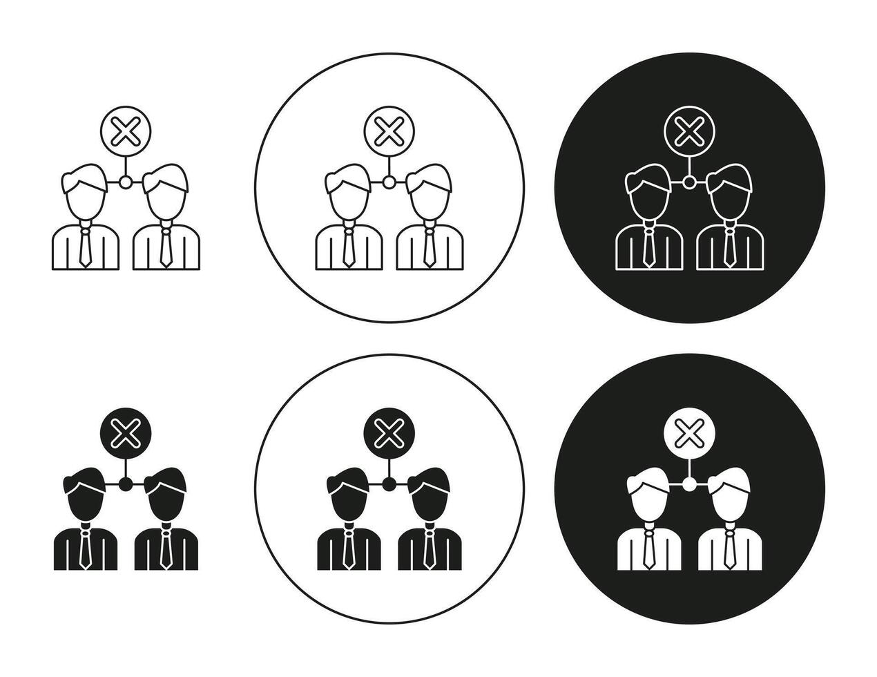 Disagreement flat line icon set. Disagreement Thin line illustration vector