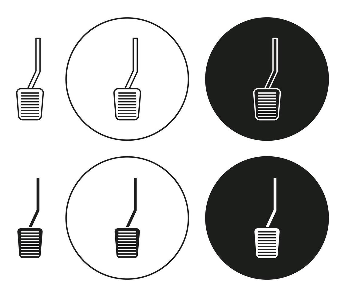 car pedal linear thin line icon graphics. car pedal set use for web ui or app vector