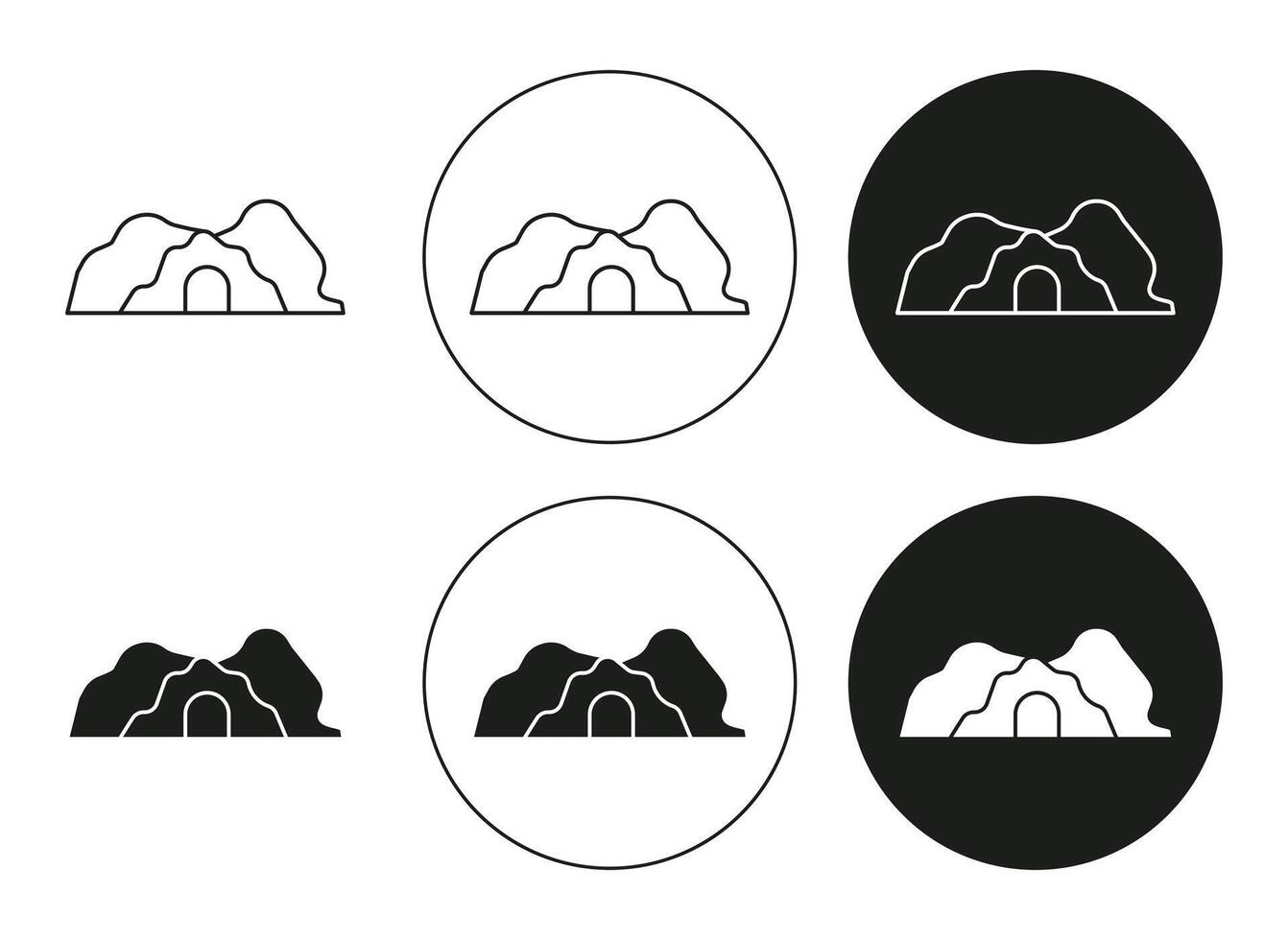 cave linear thin line icon graphics. cave set use for web ui or app vector