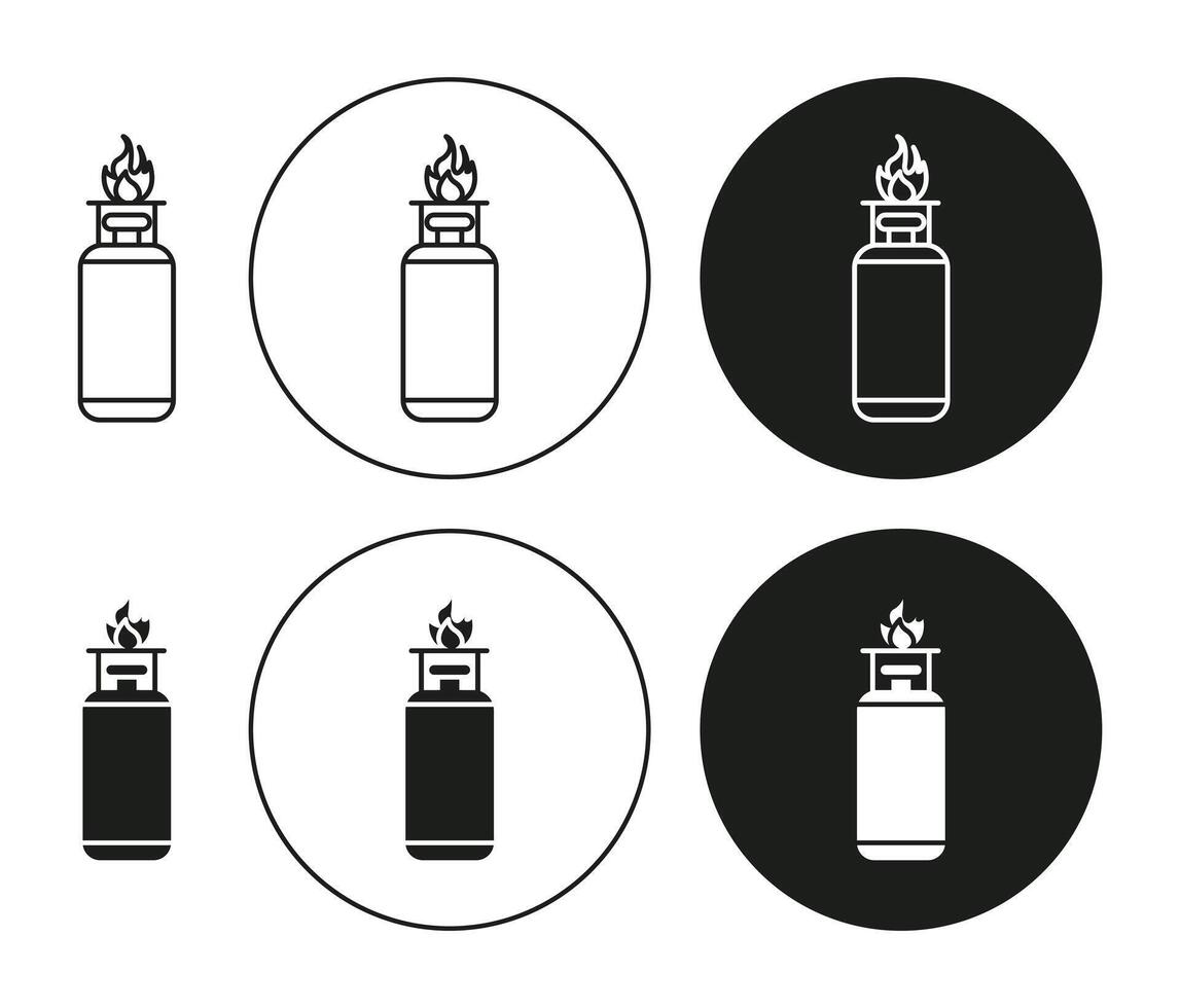 Cooking gas simple symbol icon. Cooking gas set in a editable stroke. vector