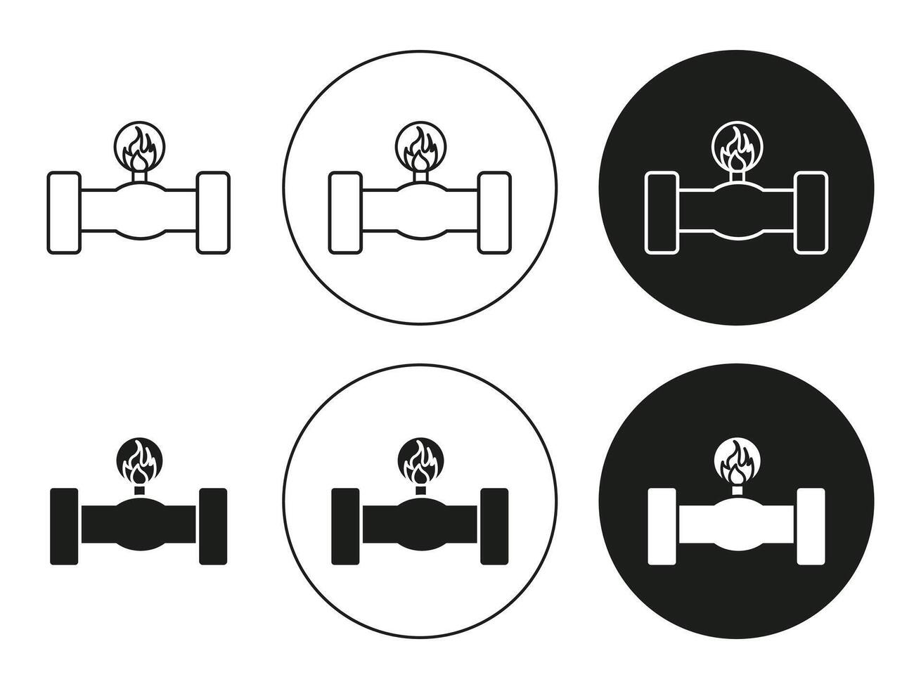 Gas pipe simple symbol icon. Gas pipe set in a editable stroke. vector